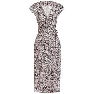 J Crew midi pink animal print wrap dress, size small.